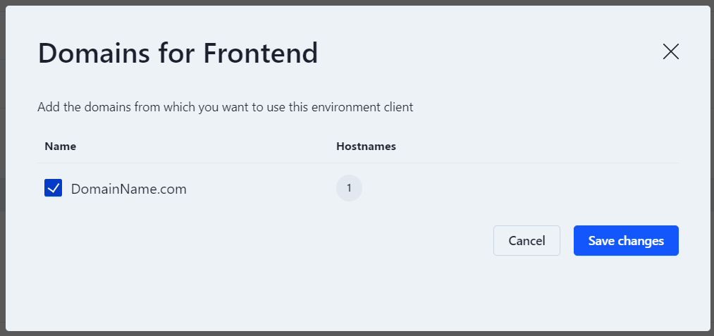 Environment client Domains