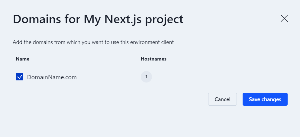 Environment client Domains