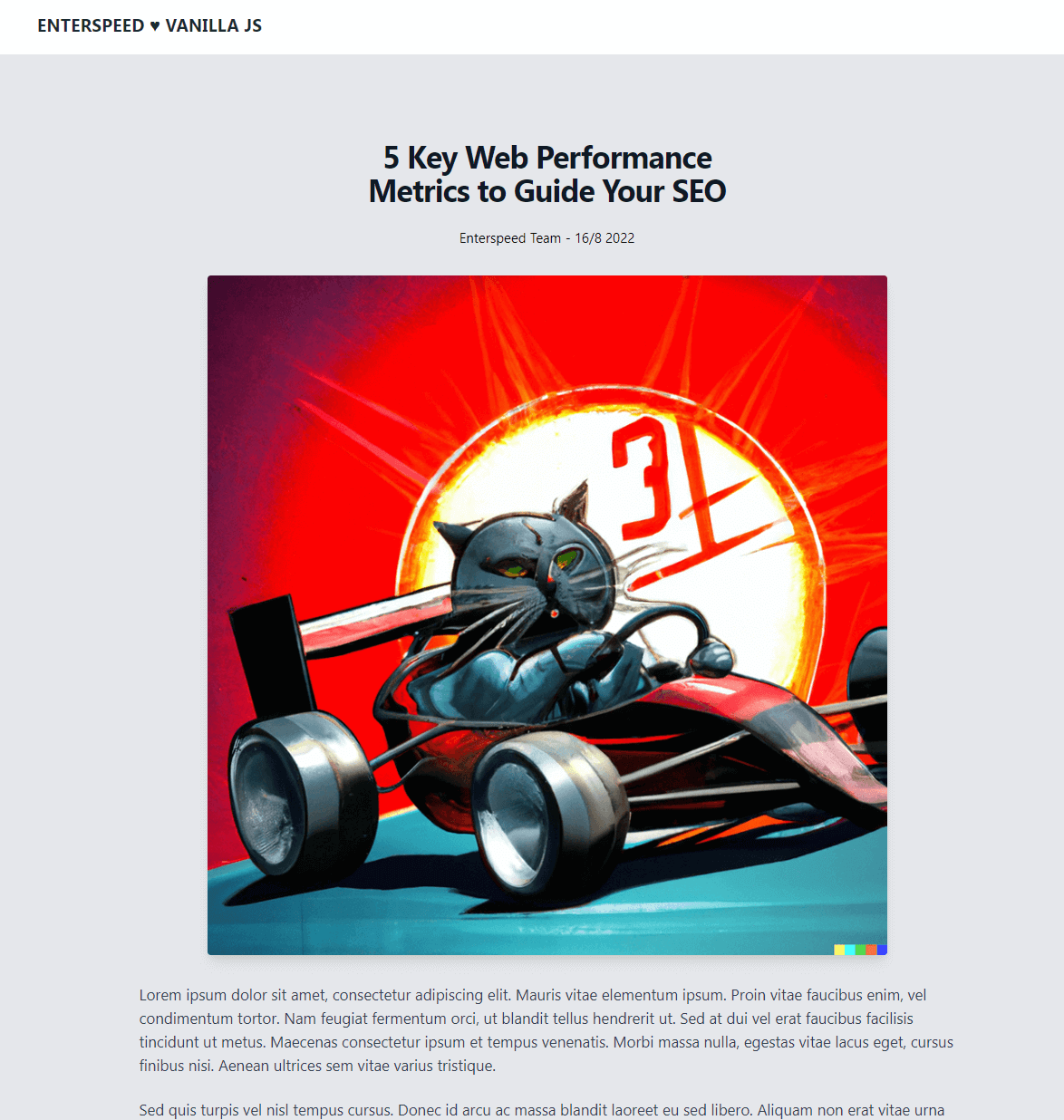 Demo website blog post example