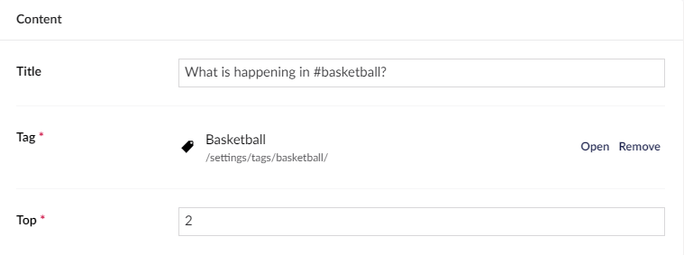 Umbraco blocks Content basketball