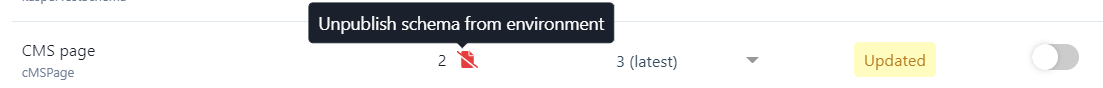Unpublish schema button