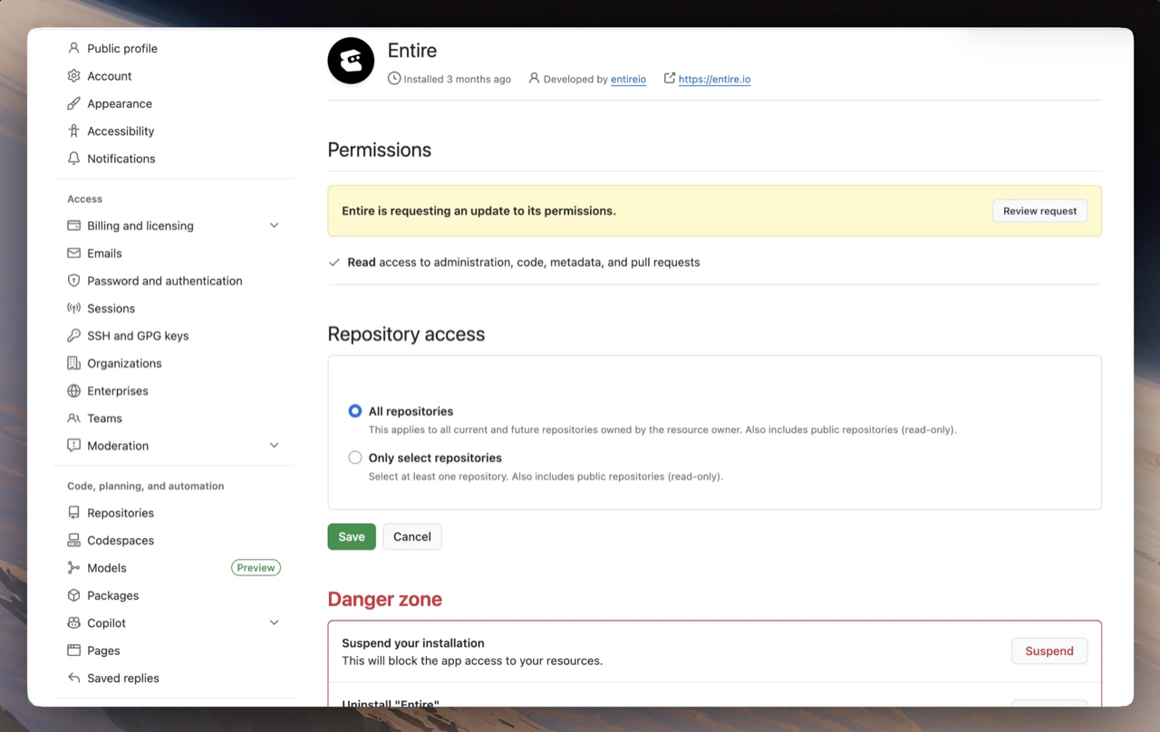 Repository selector