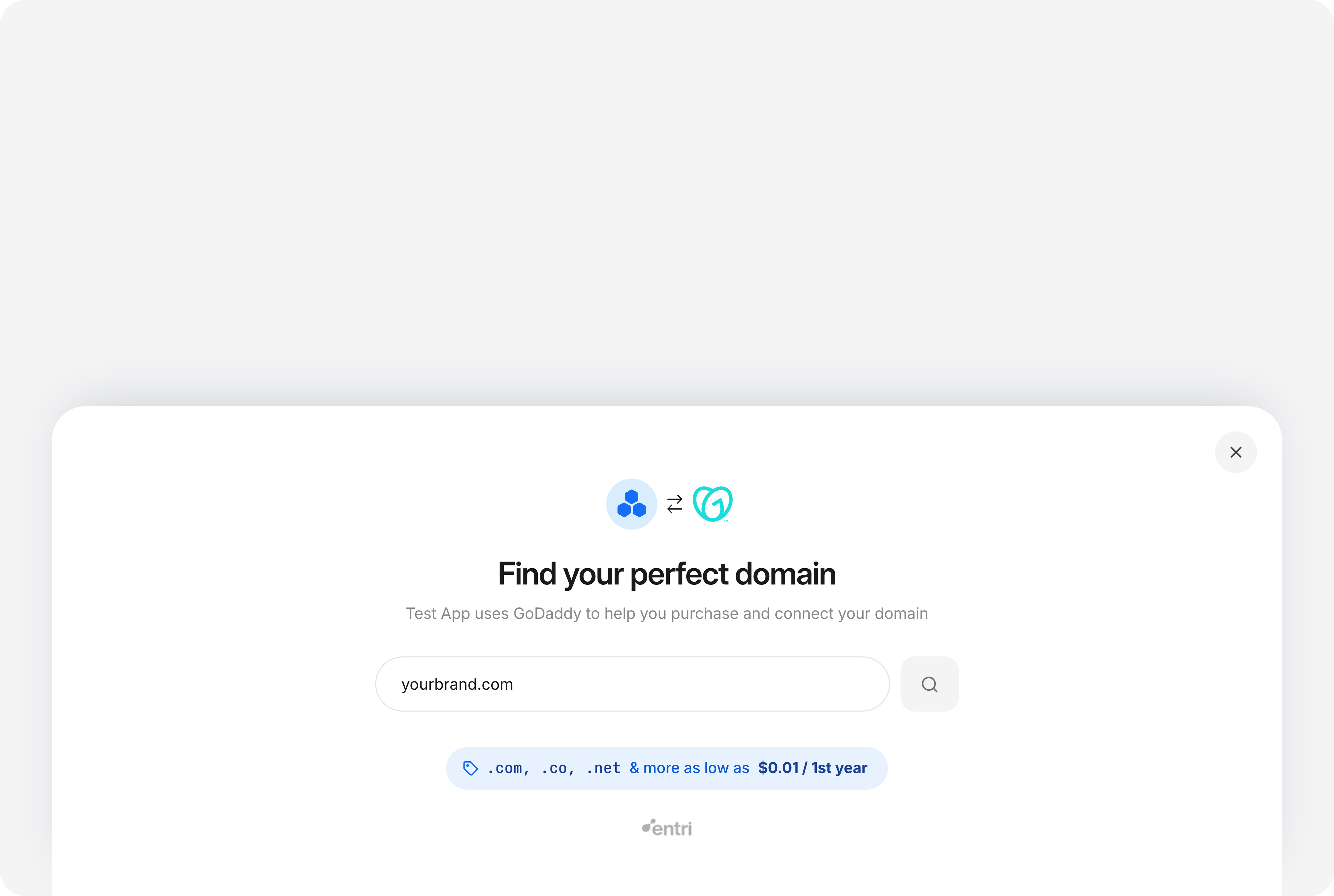 GoDaddy domain search