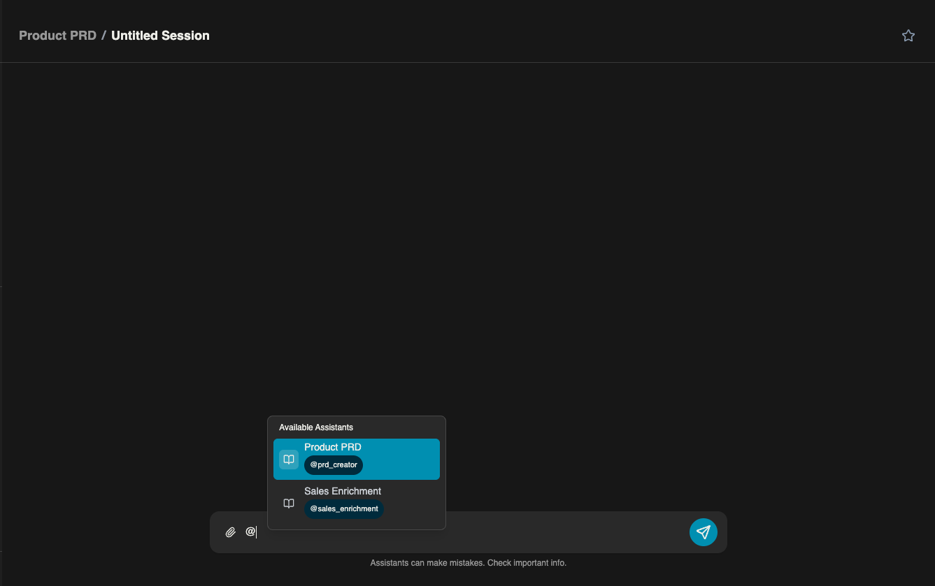 Assistant Detection Dropdown
