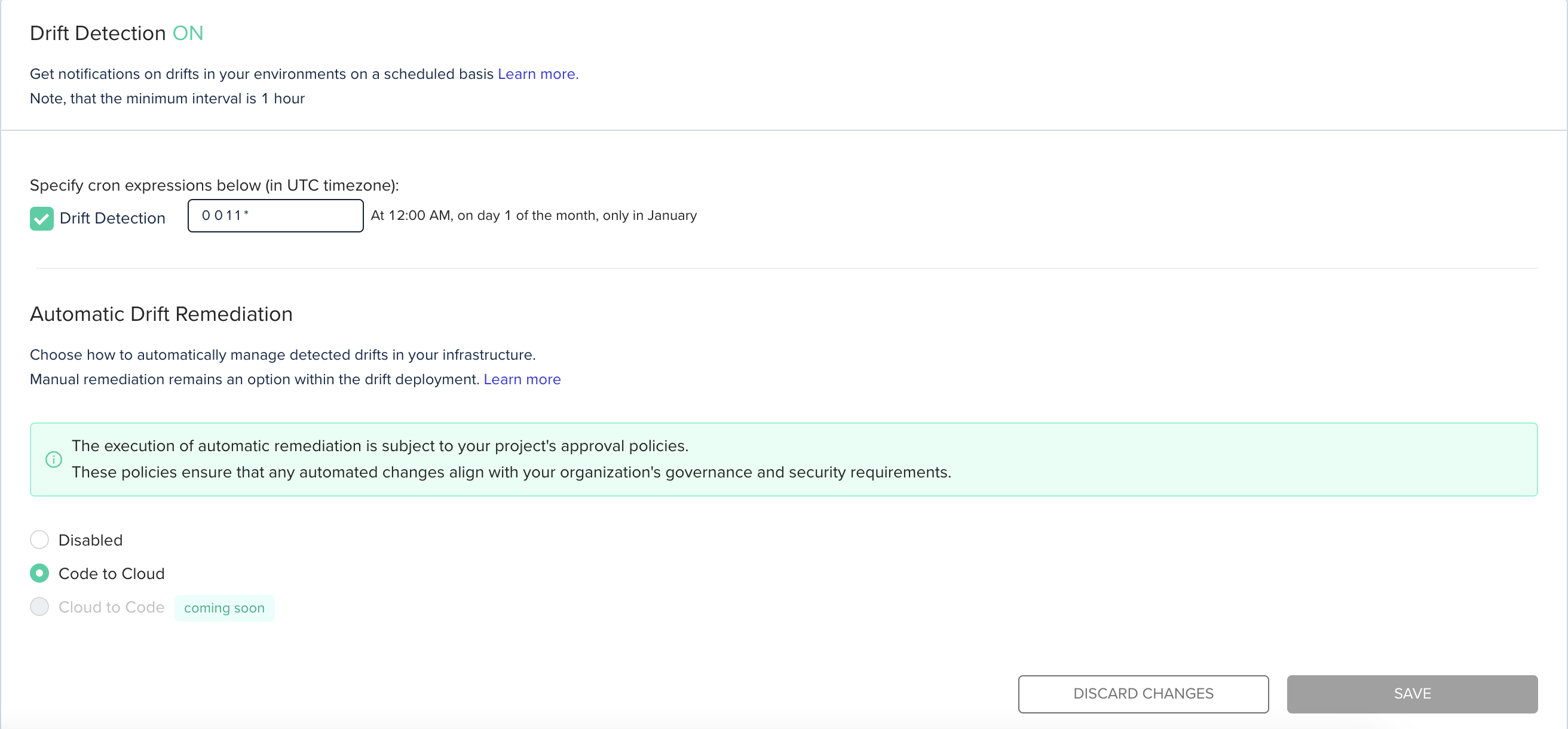 Detect Drift - env zero docs