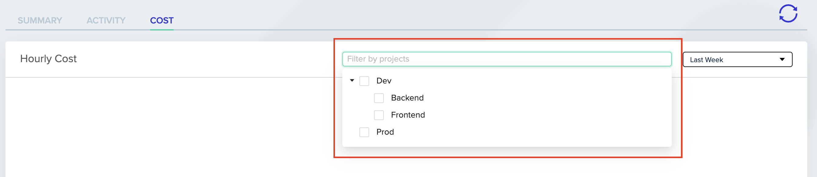Interface screenshot showing configuration options