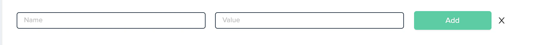Add new Git token dialog box with fields for Name and Value