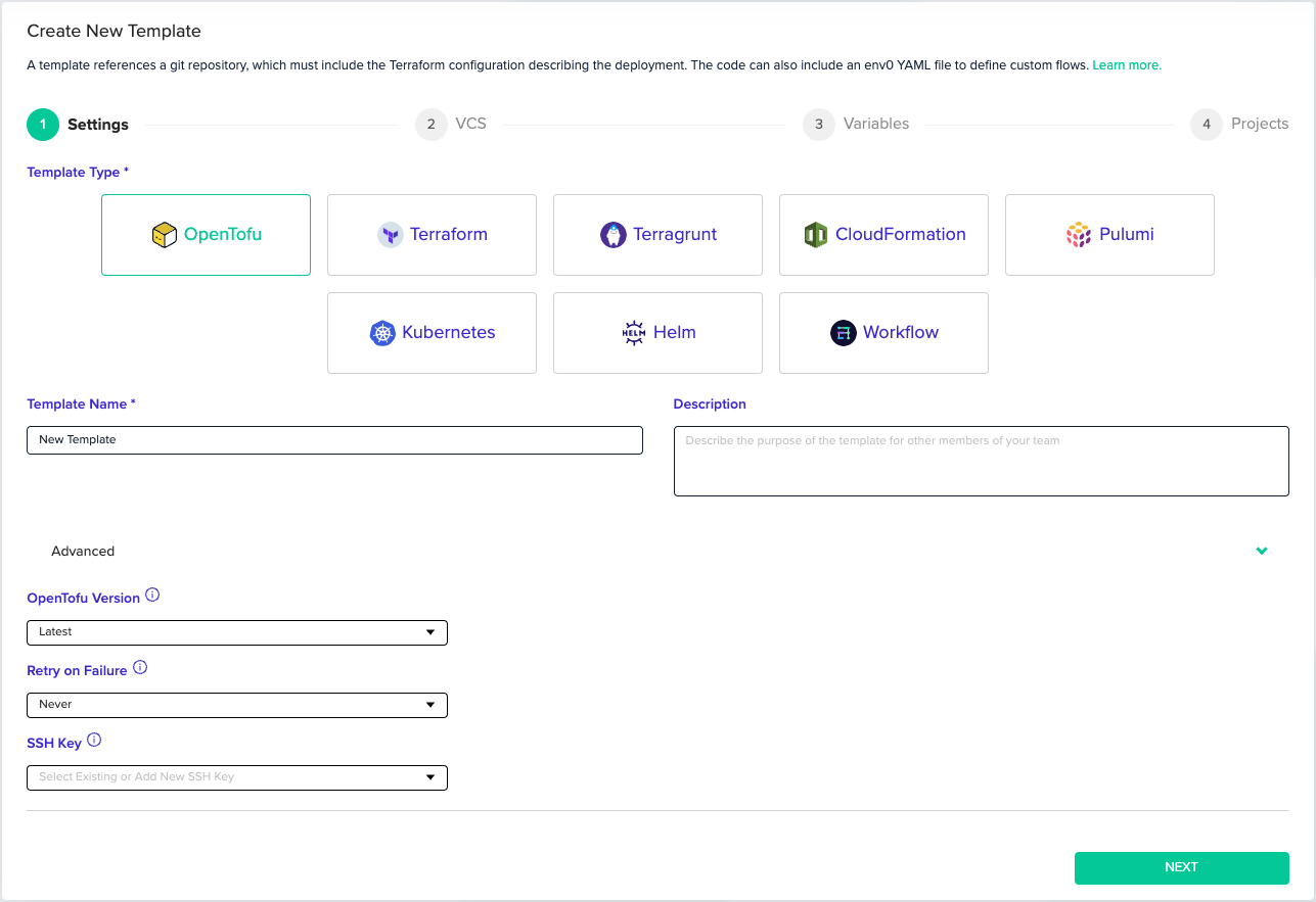 Interface screenshot showing configuration options