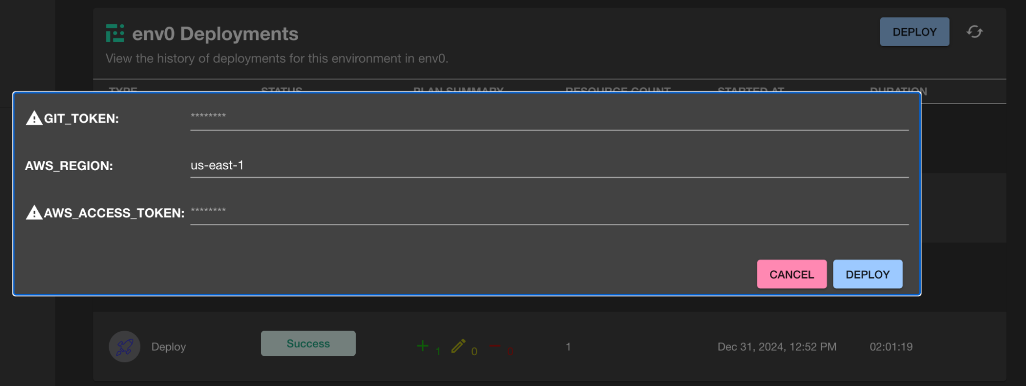 Backstage integration interface showing configuration options