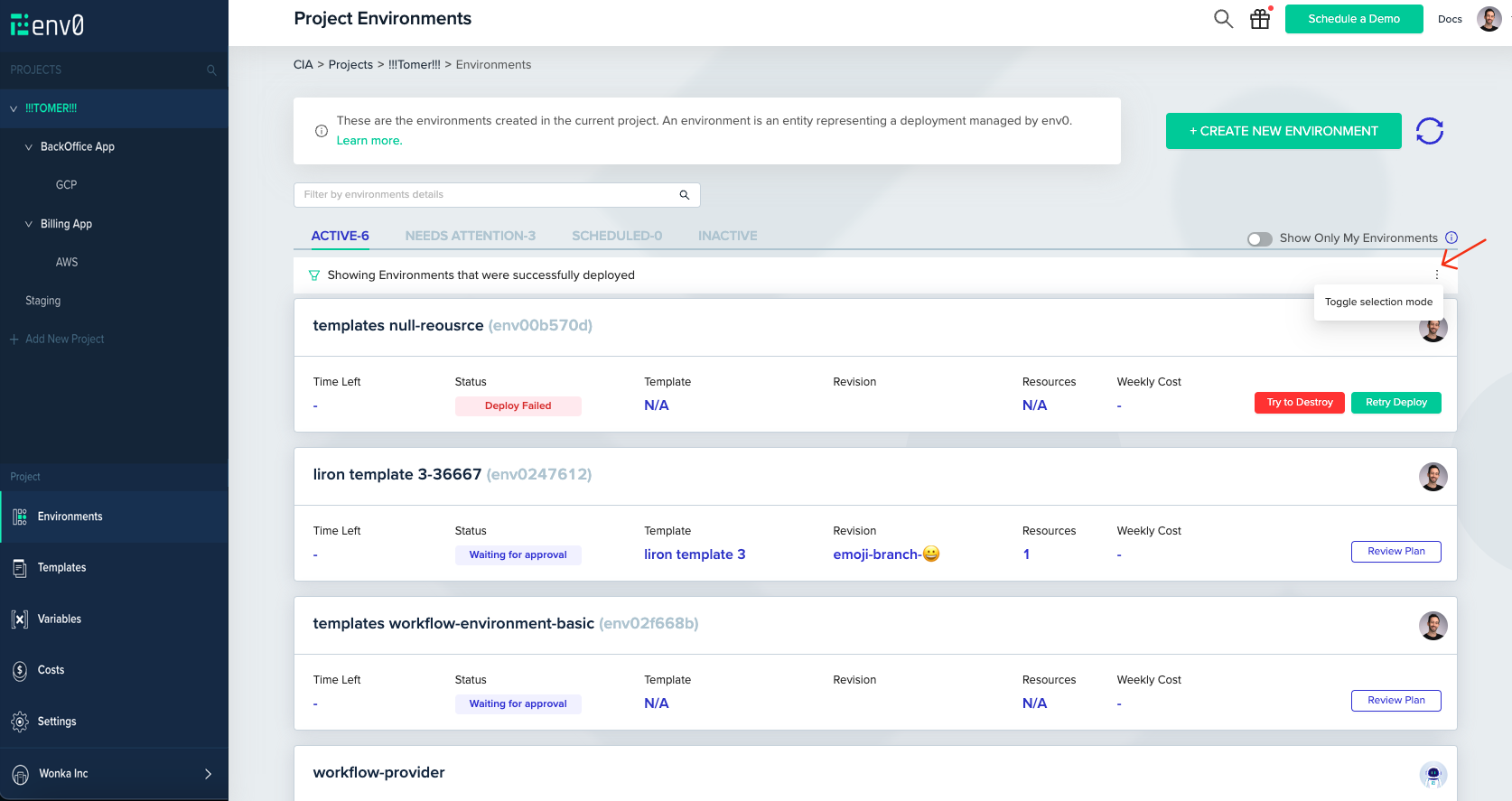 Interface screenshot showing configuration options