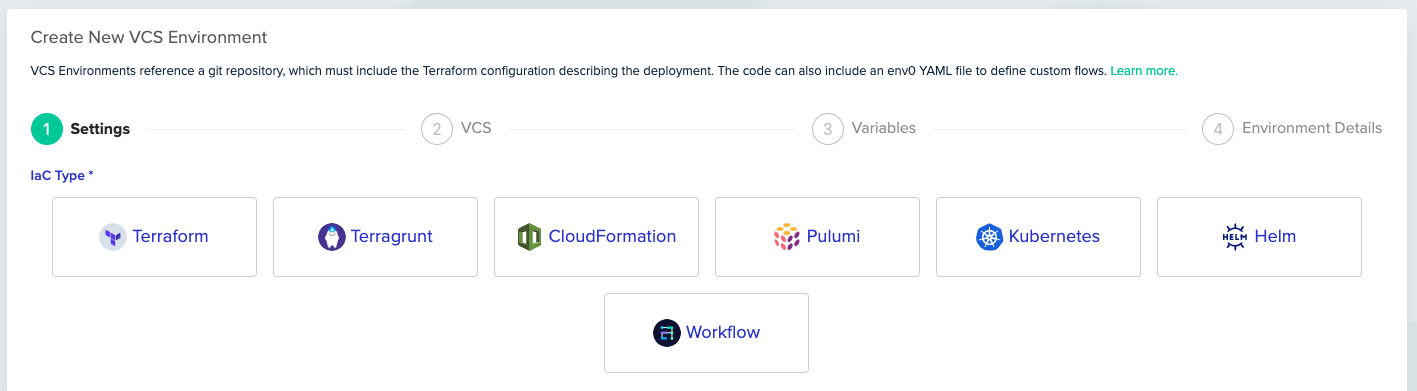 Creating a New Environment - env zero docs