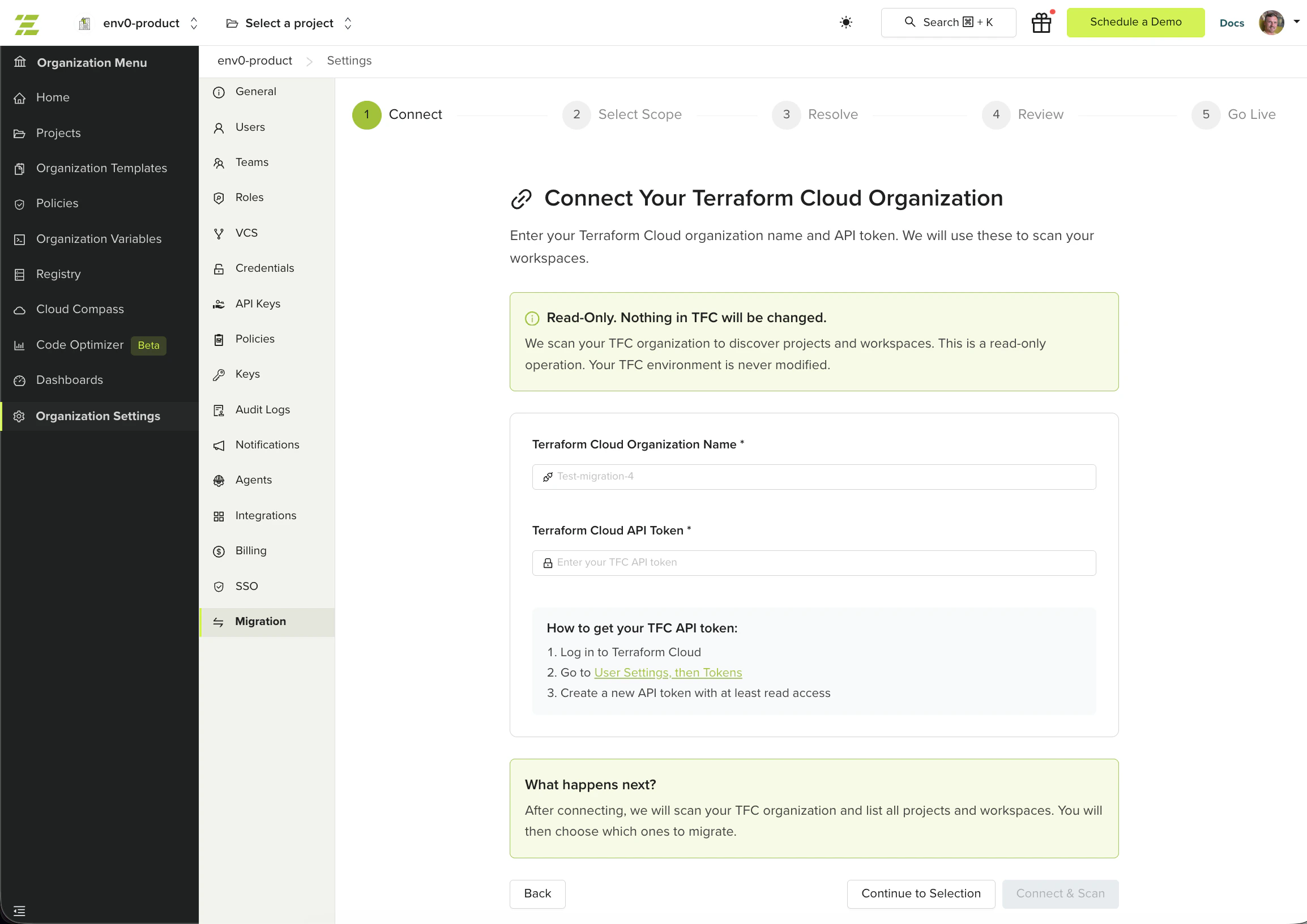 Connect your Terraform Cloud organization