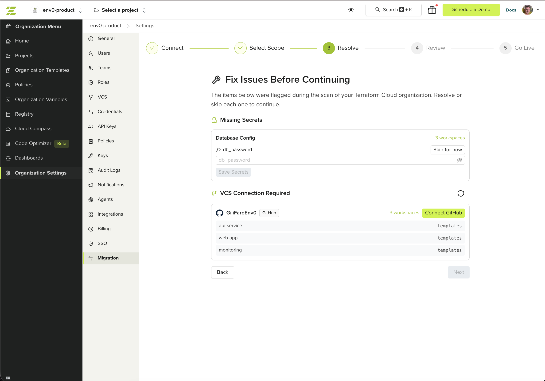 Resolve Issues - env zero docs