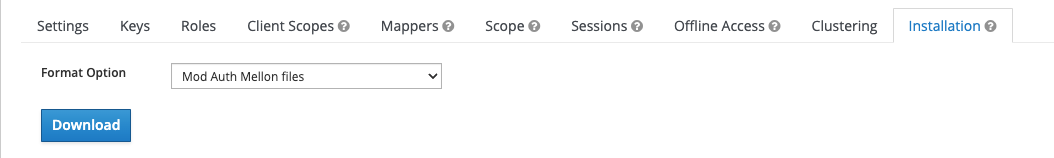 Keycloak interface showing download XML file option for SAML metadata