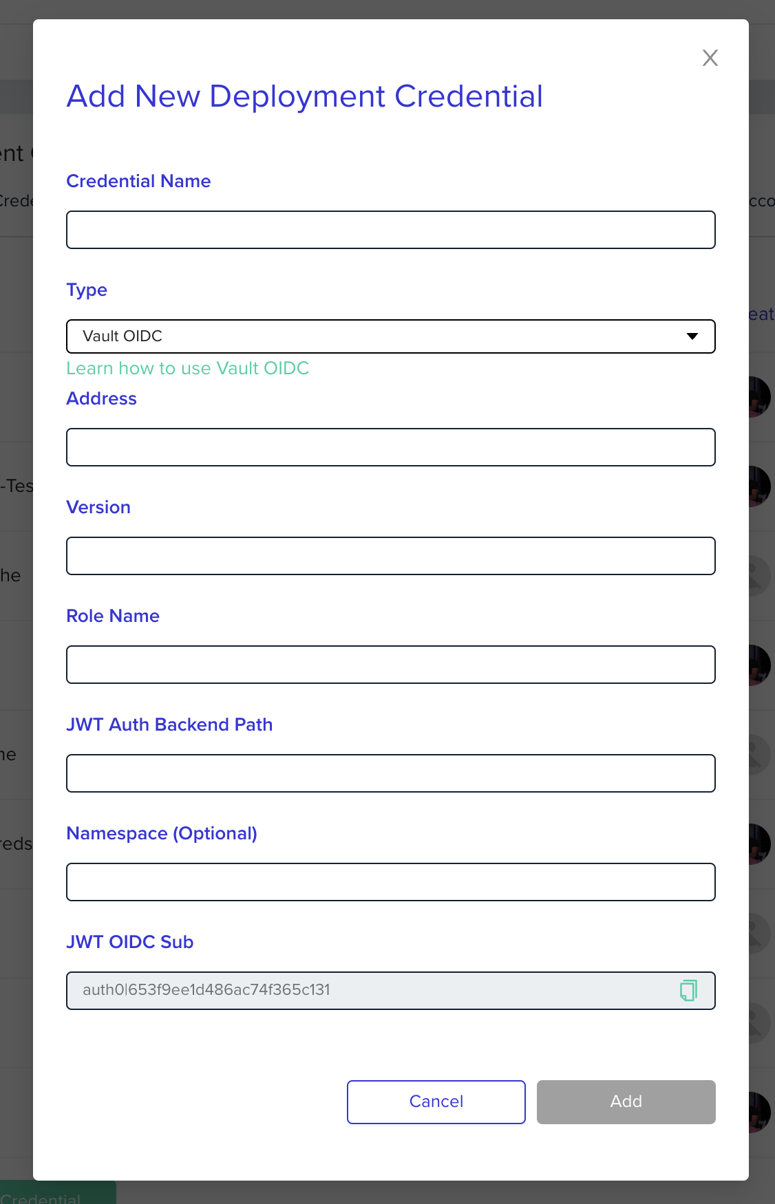 Interface screenshot showing configuration options