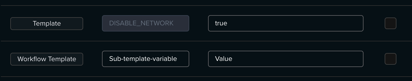 Variable with Workflow Template scope badge