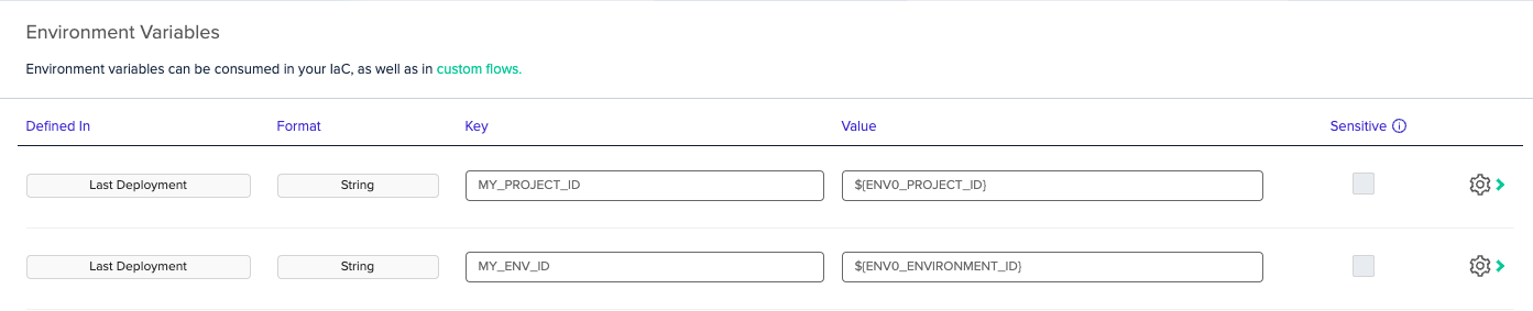 env0 variables UI notation example