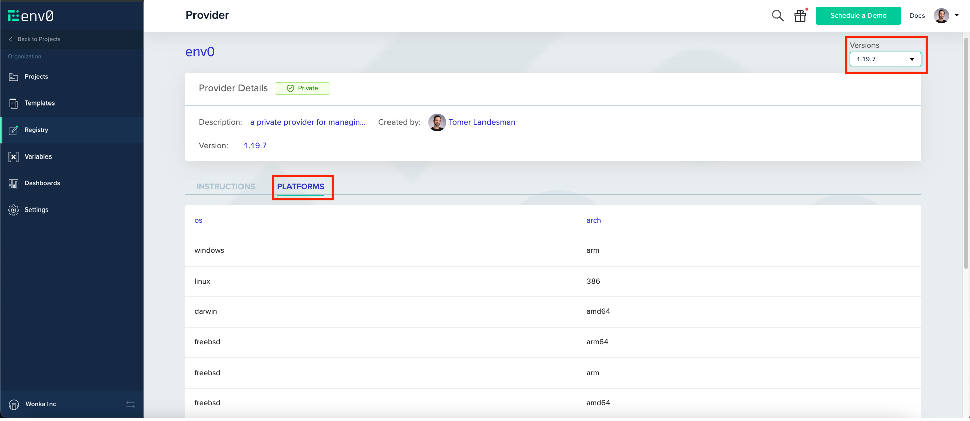 Interface screenshot showing configuration options