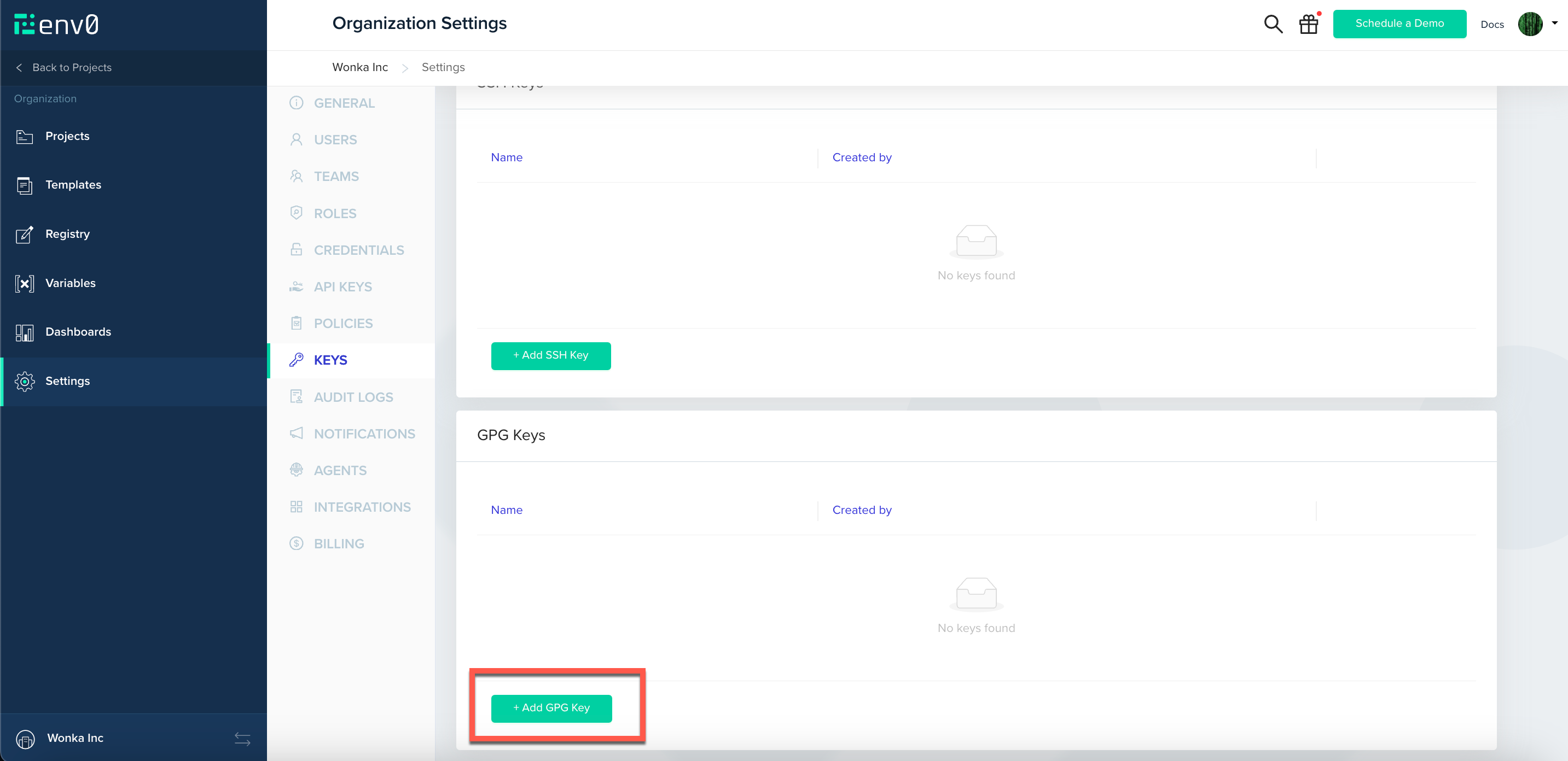 Interface screenshot showing configuration options