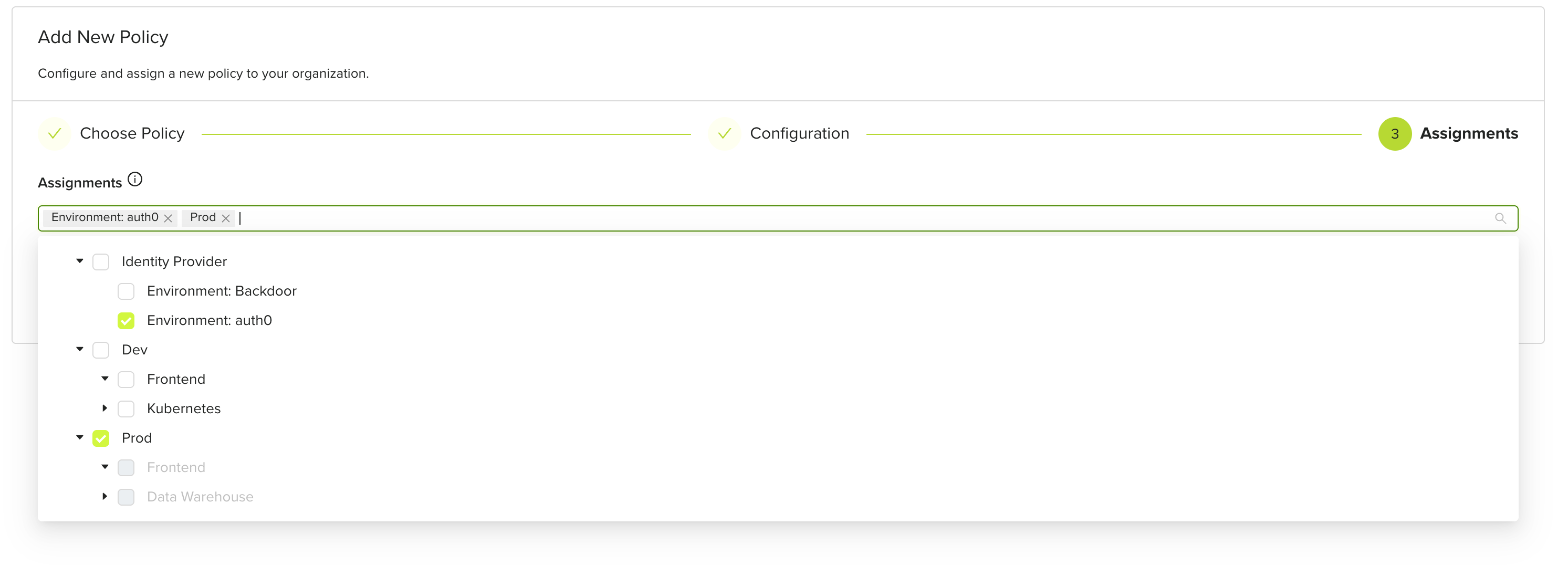 Interface screenshot showing approval policies step with policy evaluation results