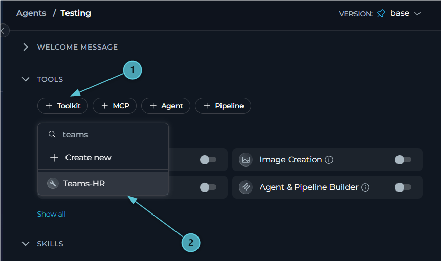 Teams Toolkit - Add to Agent