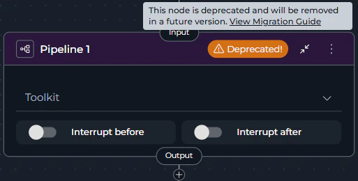 Deprecated Pipeline Node
