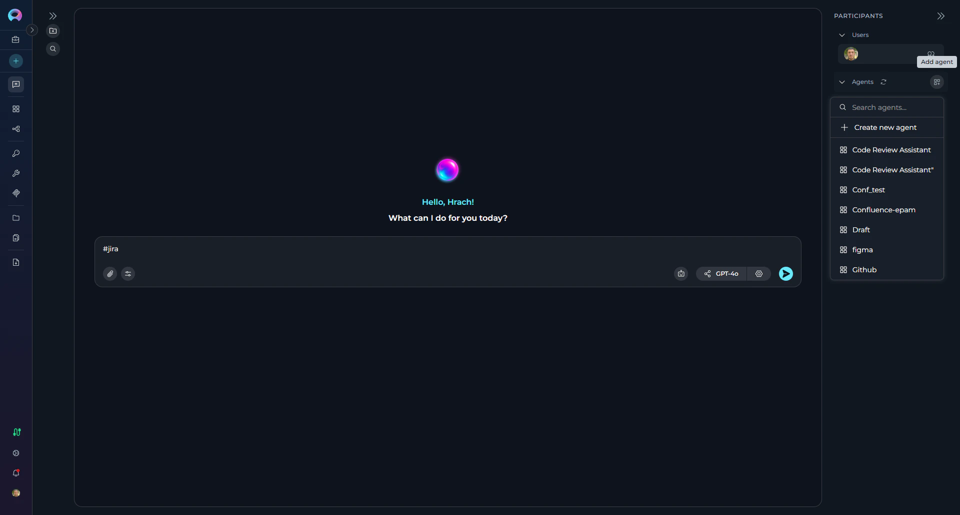 Add button in Participants panel