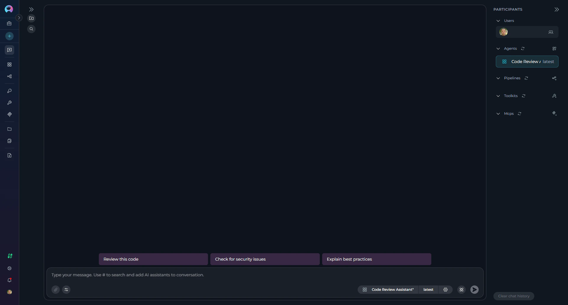 Newly created agent appearing in Participants panel