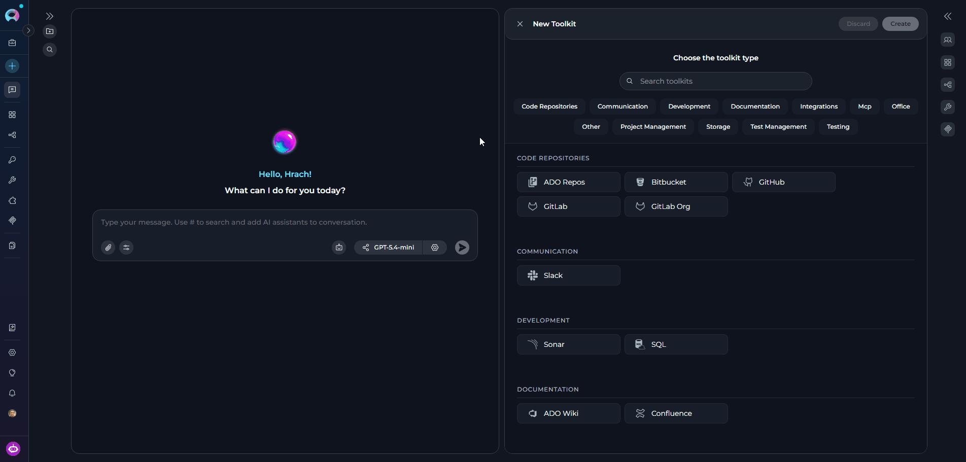 Canvas Toolkit Type Selection