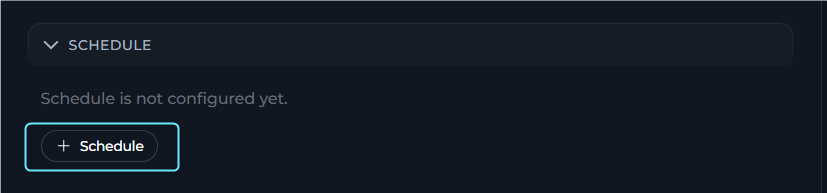 Schedule Settings panel with the edit icon highlighted.