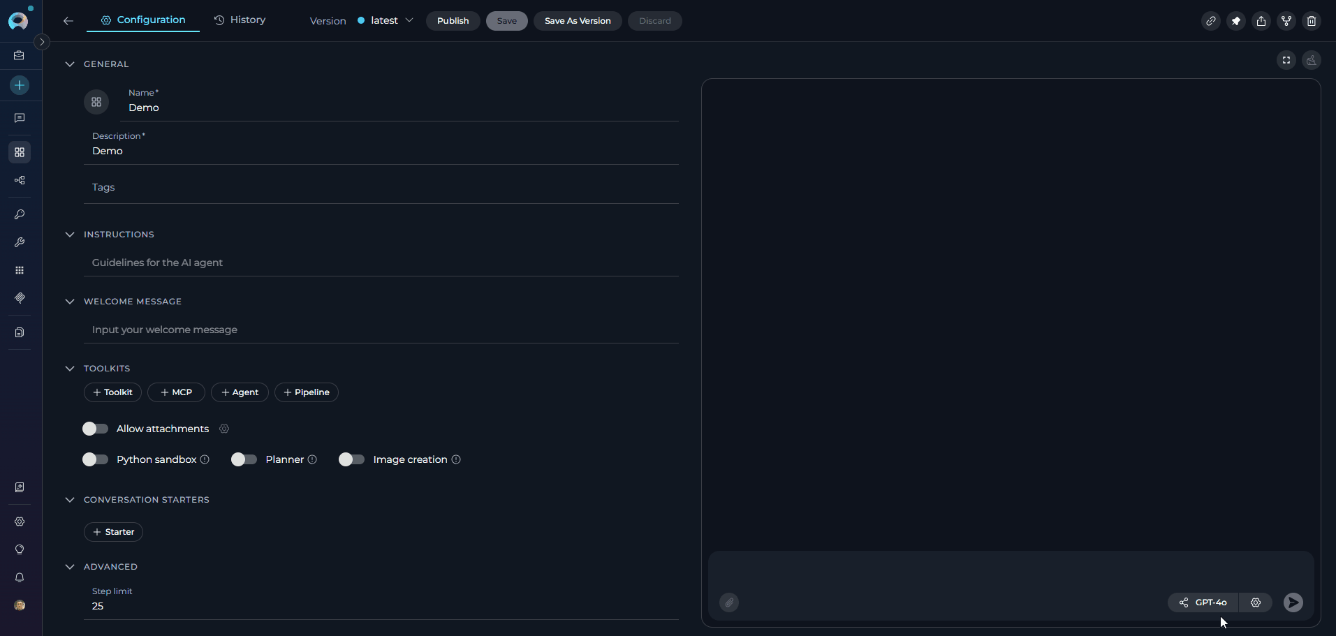 Agents-Model- Settings