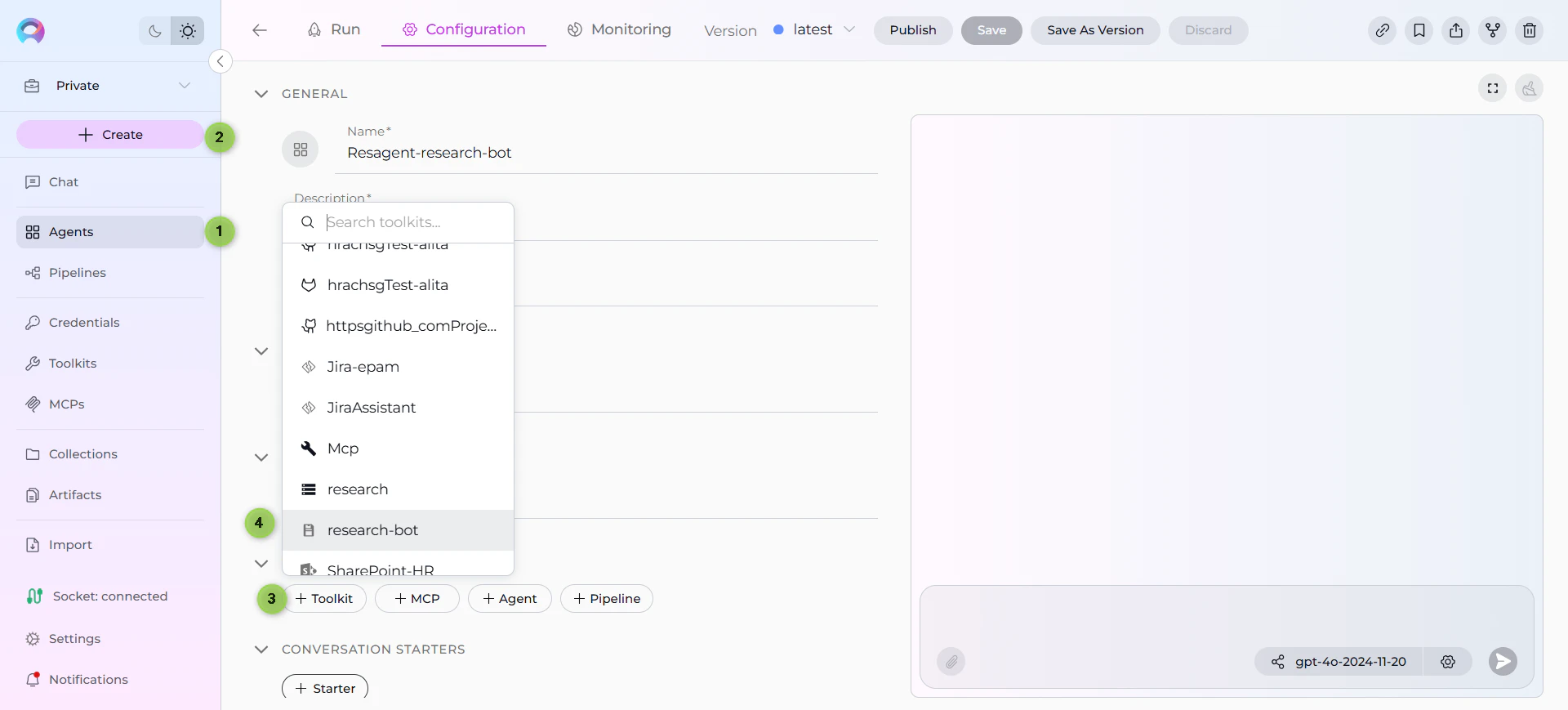 Memory Agent Configuration