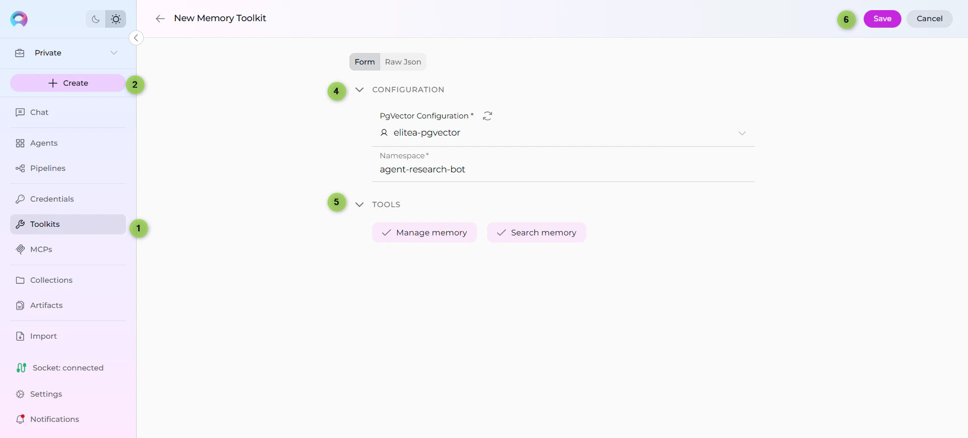 Memory Toolkit Configuration