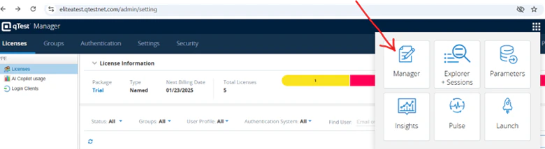 qTest API Token Location1