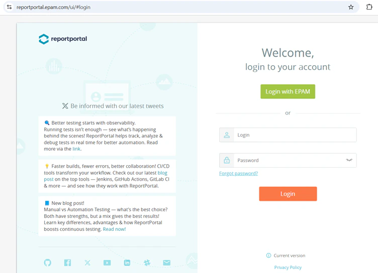 ReportPortal-Login_Page