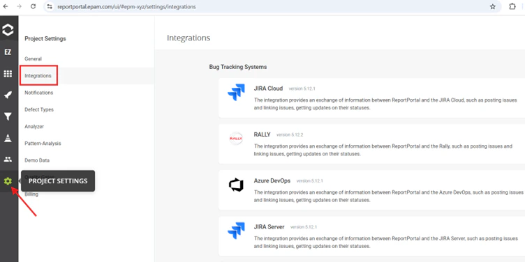 ReportPortal-Project_Settings_Integrations