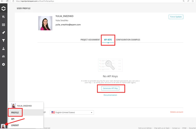 ReportPortal-User_Profile