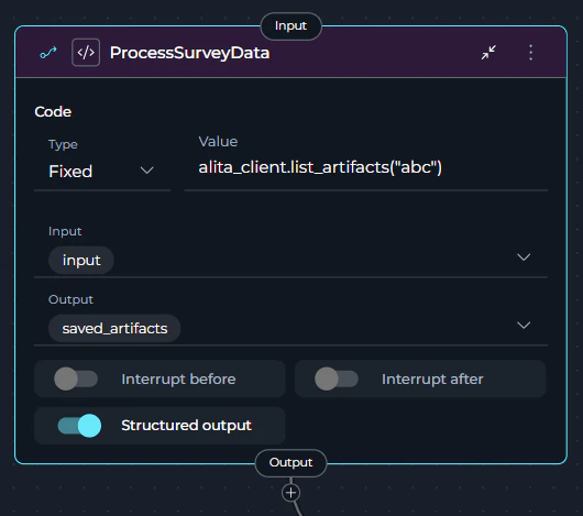 Code Node Interface