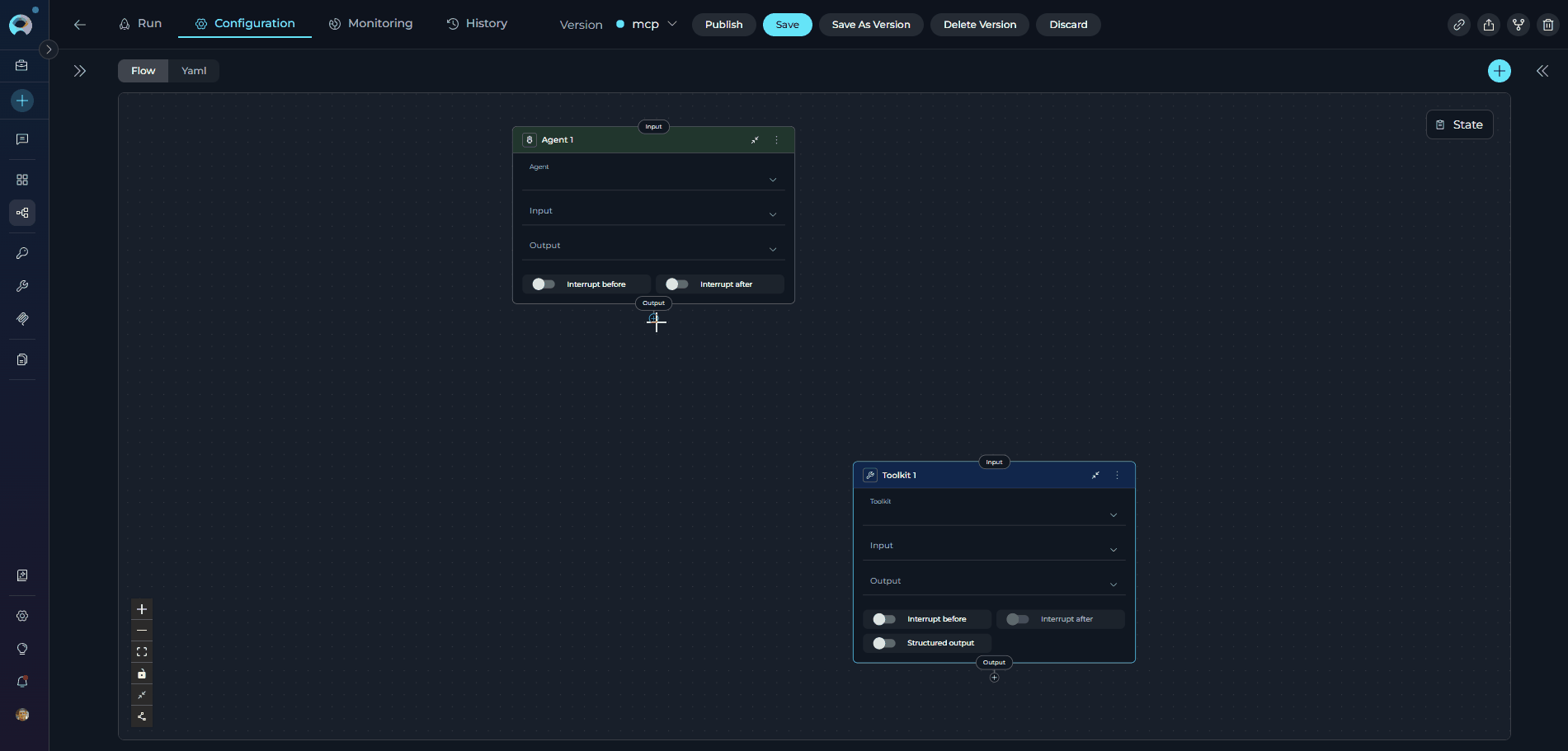 Dragging connector between nodes