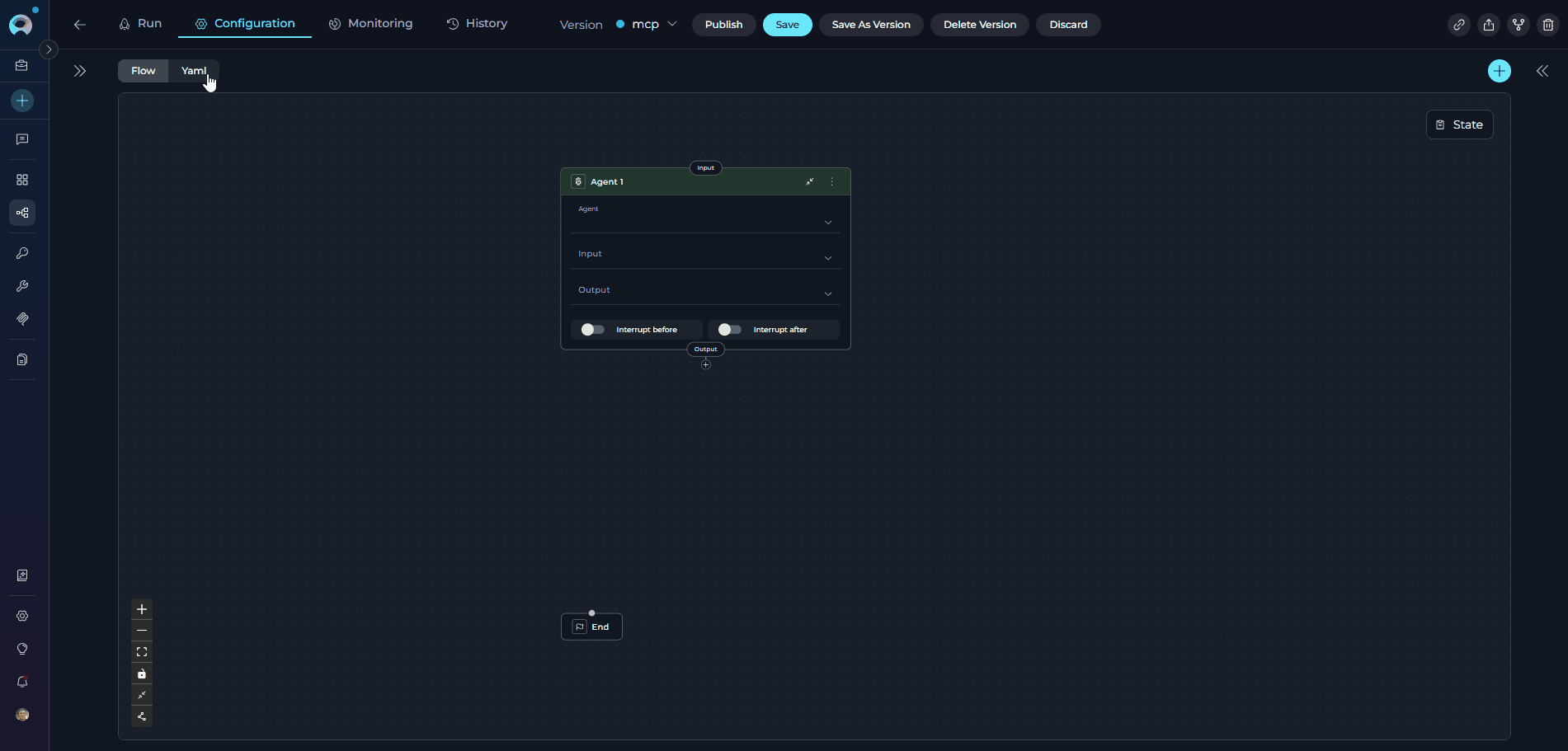 Flow and YAML tabs showing synchronized content