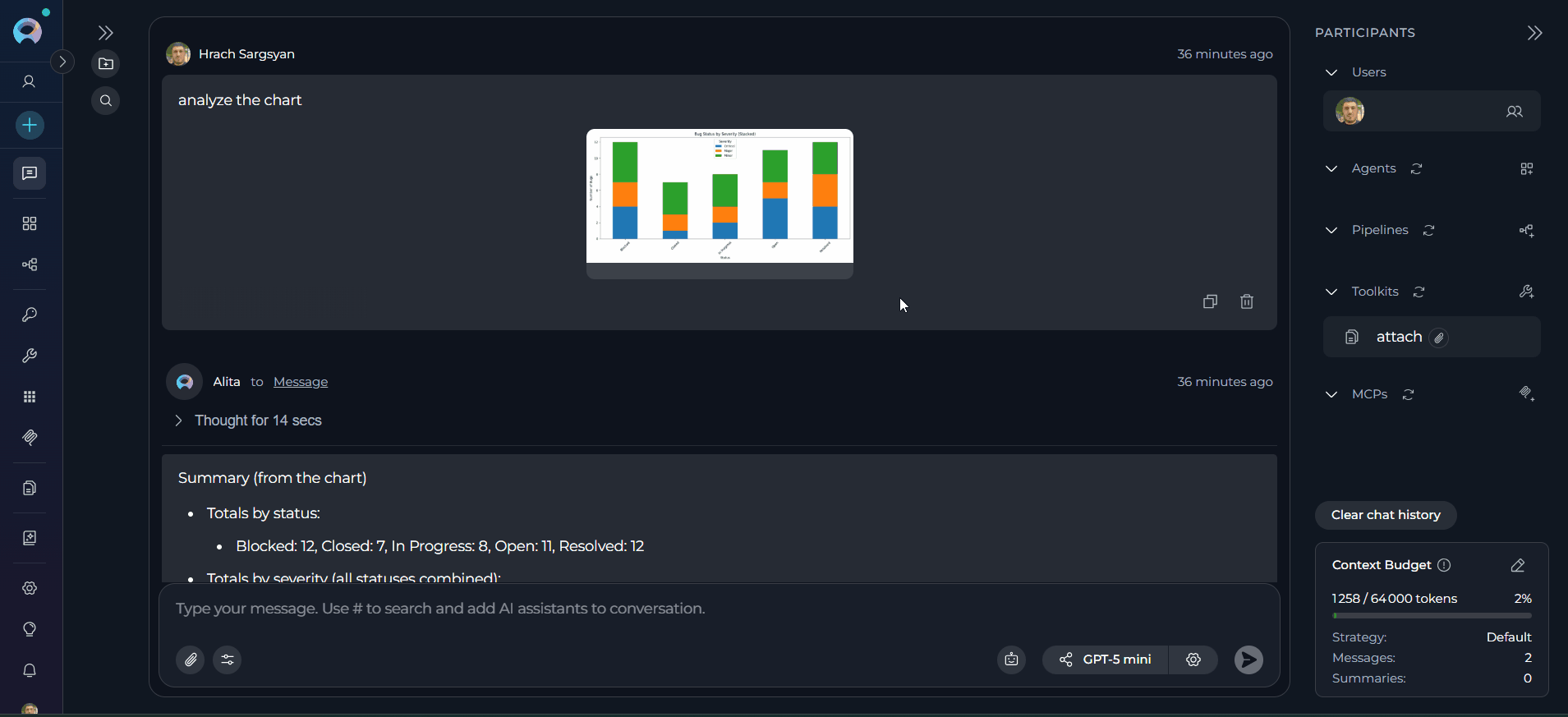 Hovering over an Attachment Thumbnail