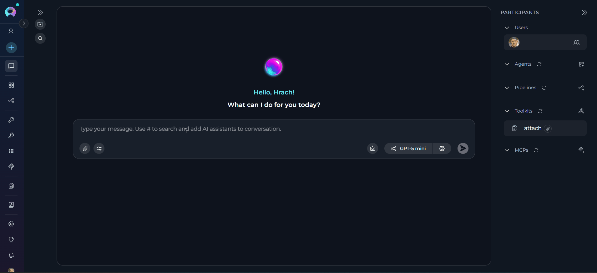 Chat UI with Attached Image Thumbnails