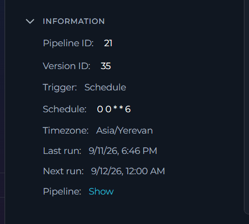 Schedule Information