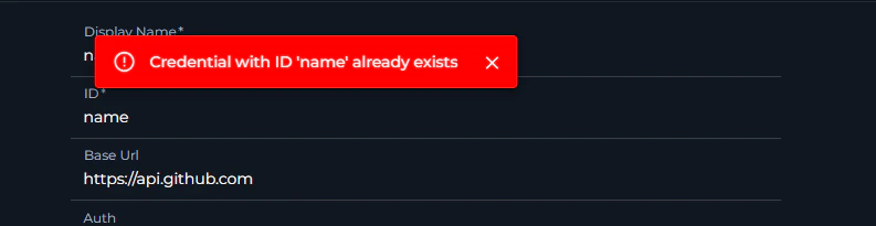 Credential ID Collision Error