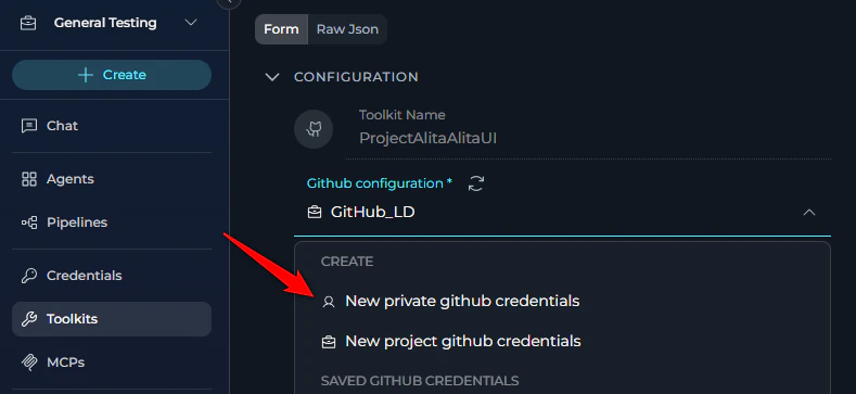 Toolkit Private Credential Creation