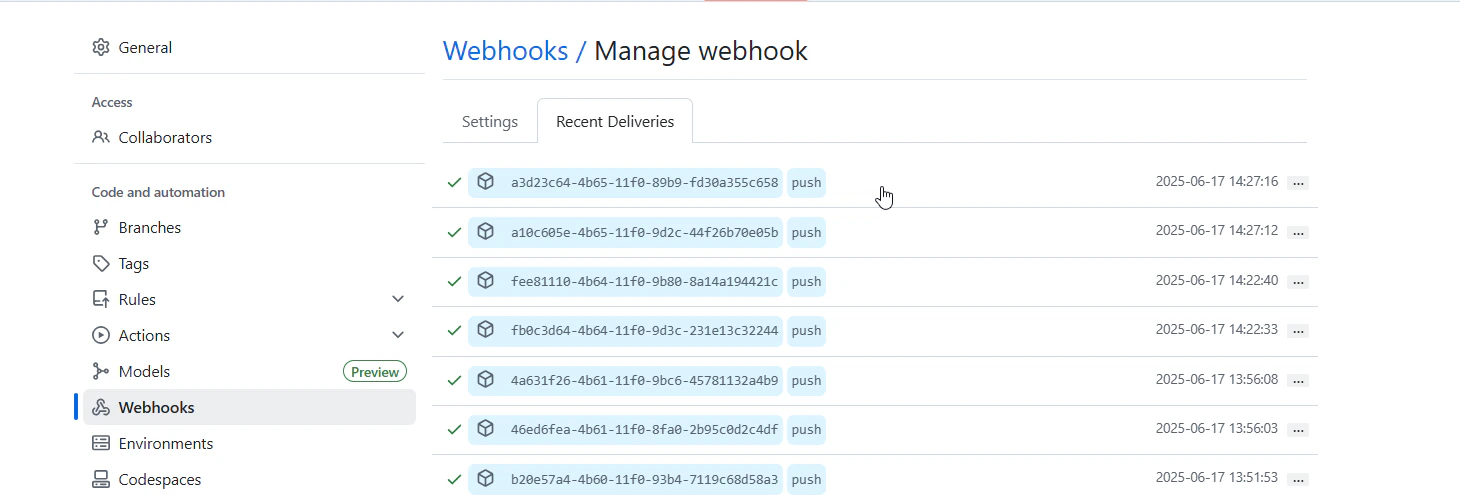 GitHub Webhook Configuration