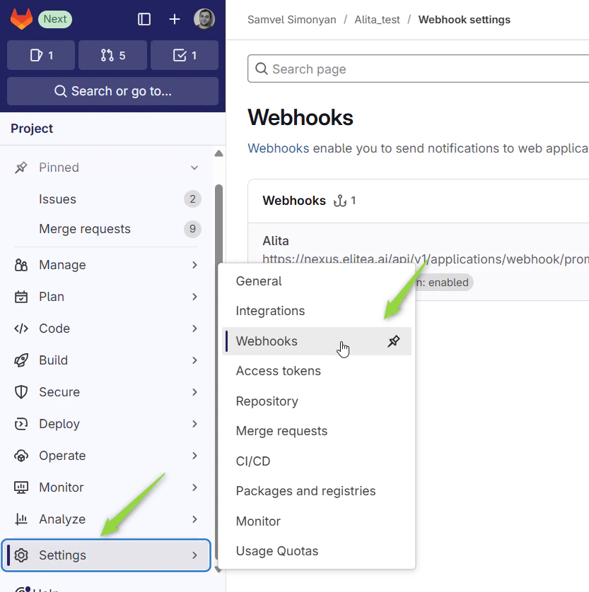 GitLab Webhook Configuration