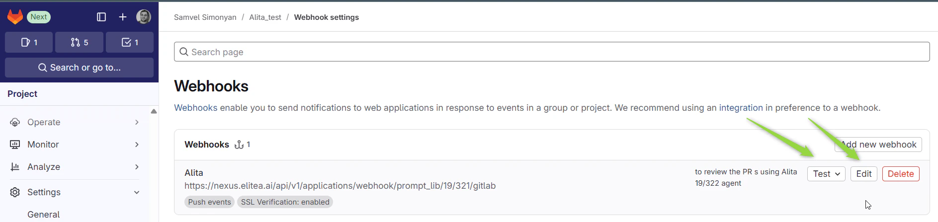 GitLab Webhook Configuration3