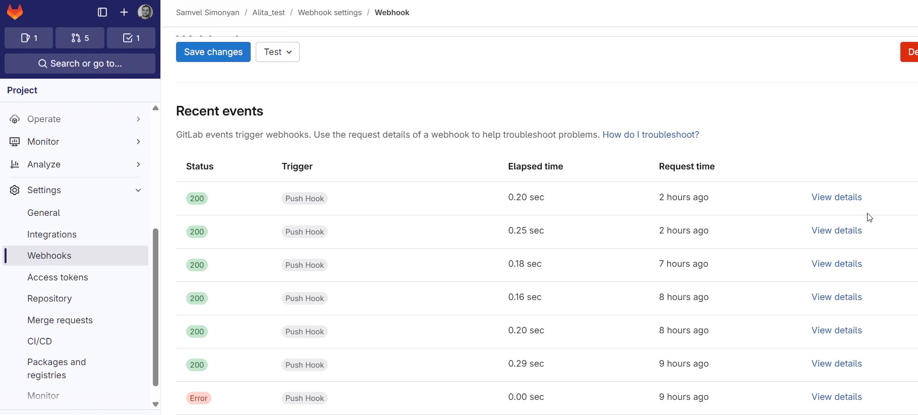 GitLab Webhook Configuration4