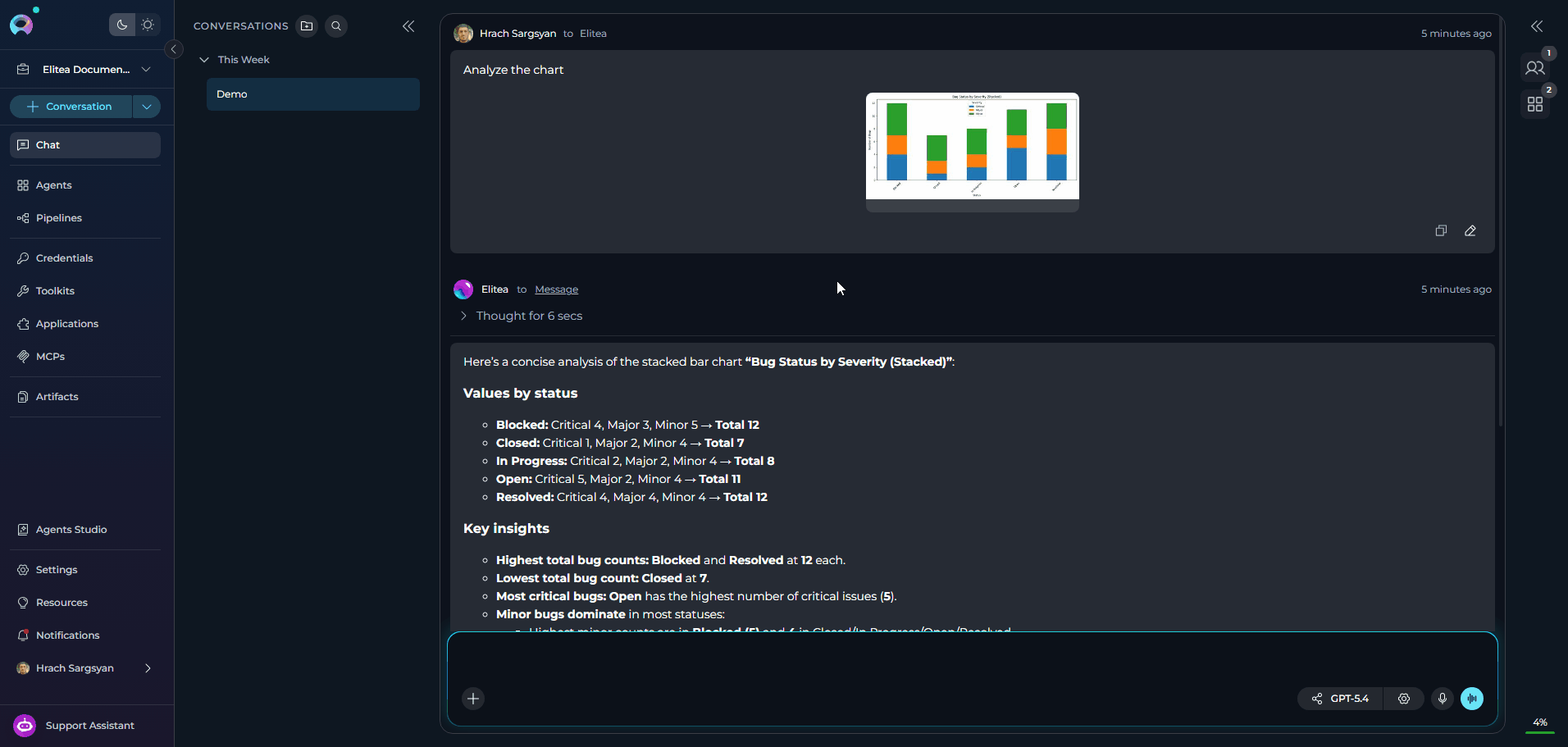 Hovering over an Attachment Thumbnail
